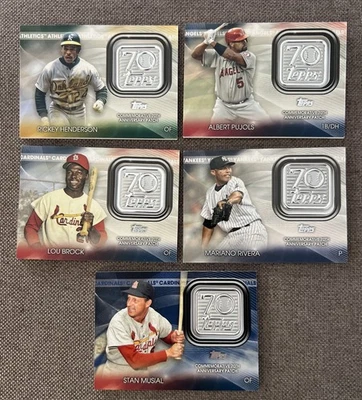 2021 Topps 70th Anniversary Commemorative Logo Patches Lot (5 Cards) HOF - Image 1 of 4