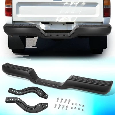 For 1989-1995 Toyota Pickup Black Steel Rear Step Bumper Assembly w/ Brackets - Image 1 of 4