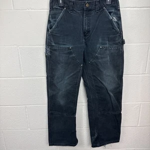 Pantalones Carhartt Para Hombre Talla 29x30 Lona Doble Rodilla B136 Negros Calce de peto Original - Imagen 1 de 23