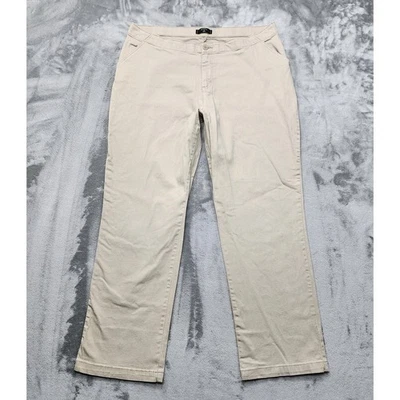 Lee Riders Pants Women 18W Tan High Rise Straight Stretch Cotton Office Casual - Image 1 of 4