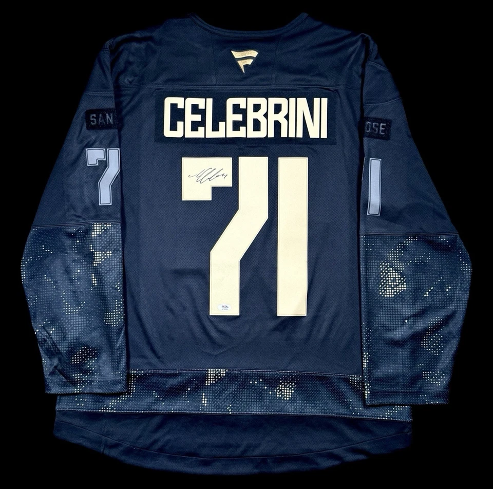 Macklin Celebrini Signed Autographed San Jose Sharks Jersey PSA/DNA Authentic - Image 1 of 4