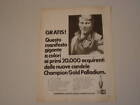 advertising Pubblicità 1972 ROGER DE COSTER e CHAMPION