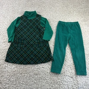 Vintage 90’s Gymboree Youth Girls Size Medium 3T 4T Holiday Dress Plaid Green - Picture 1 of 7