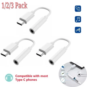 3er Pack Typ C USB-C Adapter auf 3,5mm AUX Klinke Kopfhörer für iPhone Plug and Play - Bild 1 von 15