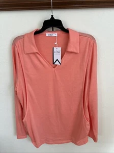 New WBQ Maternity Breastfeeding Shirt XL Peach NWT Ruched Sides Soft Pretty - Picture 1 of 8