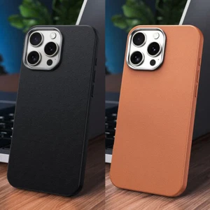 For iPhone 16 15 14 13 12 11 Pro Max Shockproof Rubber Hybrid Leather Case Cover - Picture 1 of 21