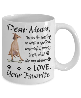 Итальянская борзая собака, Piccolo levriero italiano, Levrette d'Italie, чашка, кофейная кружка - Изображение 1 из 4