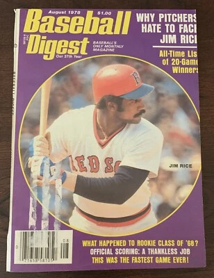 Jim Rice Boston Red Sox Baseball Digest August 1978 - Image 1 of 2