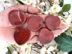 Red Jasper Heart Shaped Worry Stone - 1.5" Red Jasper Worry Stone - Red Jasper - Picture 1 of 10