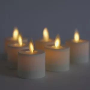 Luminara Flickering Flameless Tealight Tea Light LED Candles Set of 6 with Timer - Picture 1 of 12