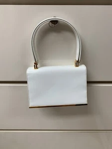 Vintage KORET White Genuine Patent Leather Jackie O Handbag - Picture 1 of 5