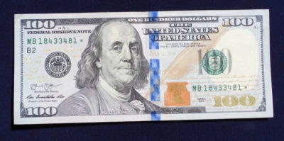2013 US Federal Reserve $100 Dollar Star Note Radar Serial Number XF Ex Fine - Image 1 of 4