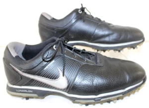 Nike Flywire Lunarlon Men's Size 10.5 Black Soft Spike Golf Shoes 418471-001 - Picture 1 of 15
