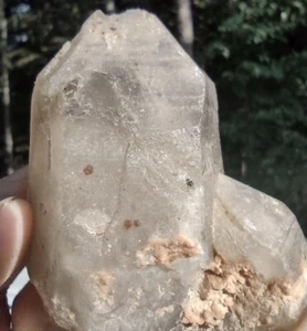 INCLUSIONES GRANATE CUARZO AHUMADO CRISTAL TERMINADO NATURAL PUNTA CHINA - Imagen 1 de 9