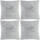 x 4 Cushion Covers Faux Fur Super Soft Cuddly 43x43cm Long Pile
