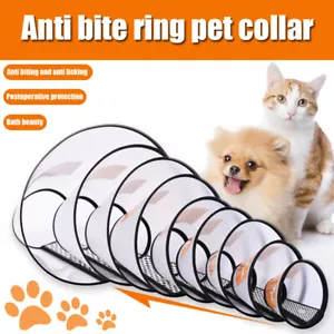 Anti Bite Pet Cone Protective Collar Wound Healing Medical Kitten Adjustable AU - Picture 1 of 20
