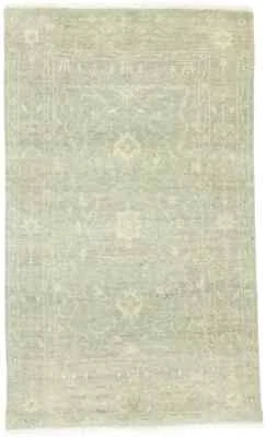 Hand-Knotted Distressed Muted Floral Rug Transitional Oriental Carpet 3X5 ft - Image 1 of 4