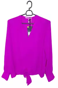 MAISON SCOTCH&SODA Gr. M ? BLUSE TOP V-AUSSCHNITT BAND FESTLICH LILA BUSINESS NEU - Bild 1 von 9