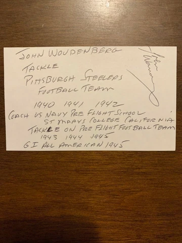 JOHN WOUDENBERG - DENVER FOOTBALL - AUTHENTIC AUTOGRAPH SIGNED - B557 Cover