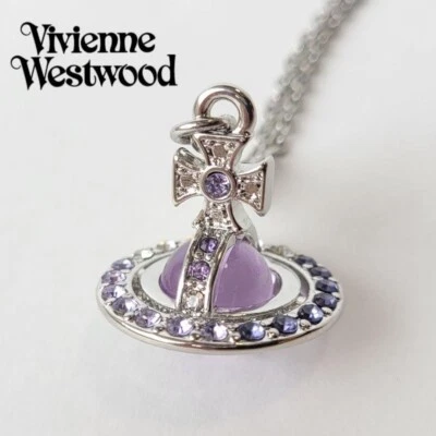 Vivienne Westwood CLARETTA орб ожерелье фиолетовый новом - Изображение 1 из 4