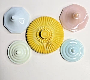 AKRO AGATE COVERS Lot of 5 Children's Dishes Vintage MCM - Picture 1 of 8