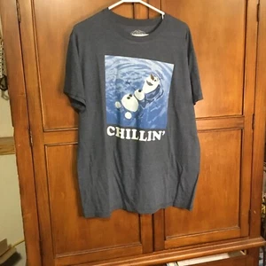 Disney Frozen Men's Graphic T-Shirt Size LARGE Short Sleeve Chillin' - Picture 1 of 3