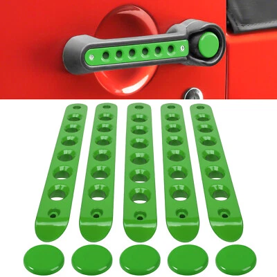Cubierta de inserciones de manija de puerta para Jeep Wrangler JK JKU 2007-2018 verde 5 piezas Foto 1 de 4