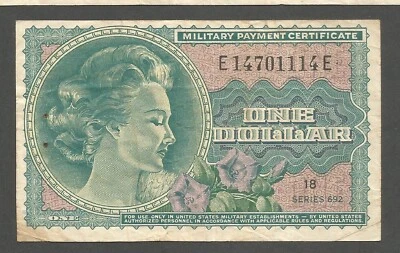 USA Military Payment Certificate 1 Dollar 1969 (series 692); F+; P-M95 BNB-B1099 - Image 1 of 2