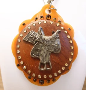 Tarina Tarantino necklace Western horse saddle equestrian stirrups Swarovski - Picture 1 of 7