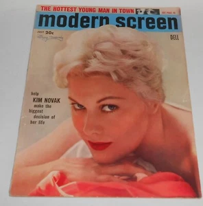 July 1956 MODERN SCREEN MAGAZINE Kim Novak Cover MARILYN MONROE. SAL MINEO +more - Picture 1 of 14