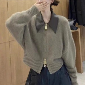 Cardigan maglione top cappotto stile coreano donna stile college lavorato a maglia largo - Foto 1 di 20