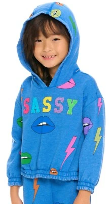 Chaser Labios y Pernos DESACARADA Sudadera con Capucha de Vellón con Parches de Chenilla Niños Niñas Talla 6 Foto 1 de 4