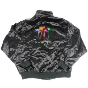 Vintage 90s Mirage Casino Las Vegas Black Satin Jacket XL Mirage Closing Forever - Bild 1 von 9