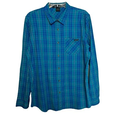 Oakley Shirt Mens Large Blue Plaid Long Sleeve Button Up - Image 1 of 4
