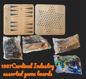 1987 Vintage Cardinal Gameboards/ PACHESSI, CHINESE CHECKERS, CHESS, & BACKAMMON - Picture 1 of 4