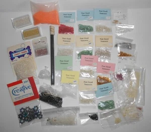 Lot of Micro Tiny Glass, Plastic Beads, Assorted Sizes 12/0 - 20/0? - Picture 1 of 13