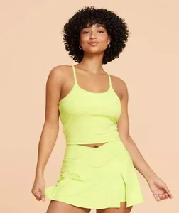 NWT Blogilates sz XS Limeade Strappy Tank Top Active Bra Shelf Sport Gym gg3 - Picture 1 of 8
