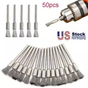 Set Spazzola Filo Acciaio Inox 50pz Dremel Strumento Rotante Die Smerigliatrice Ruota Rimozione - Foto 1 di 12