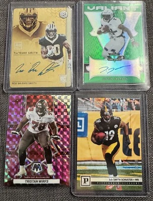 4 NFL Football Cards Signed - Justin Jackson, Tristan Wirfs Etc. - Image 1 of 2