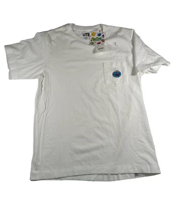 Kaws Sesame Street Graphic T Shirt S Uniqlo Cookie Monster White Collab NWT Mens - Image 1 of 4