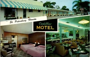 Cadillac Motel St Petersburg Florida Posted 1960 Postcard Multi View - Picture 1 of 2