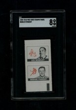 1969 O-Pee-Chee Stamps LES BRINKLEY & BERNIE PARENT SGC 8 NM/MINT !!!       S30