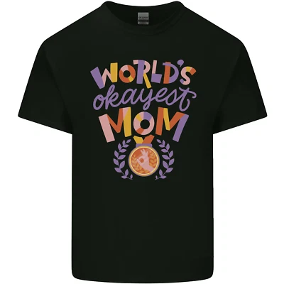 Worlds Okayest Mom Mothers Day Mummy Kids T-Shirt Boys Girls - Image 1 of 4