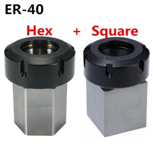 ER40 Hex + Square Collet Block Spring Chuck Holder CNC Lathe Milling Engraving - Picture 1 of 11