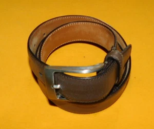 CINTURÓN HOMBRE SAKS QUINTA AVENIDA HECHO EN ITALIA MARRÓN CUERO GENUINO TALLA 32/80cm.. - Imagen 1 de 7