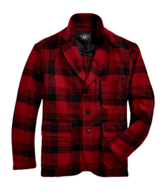 Ralph Lauren RRL Red Black Plaid Wool Sportcoat Jacket Blazer New $1200 - Image 1 of 4