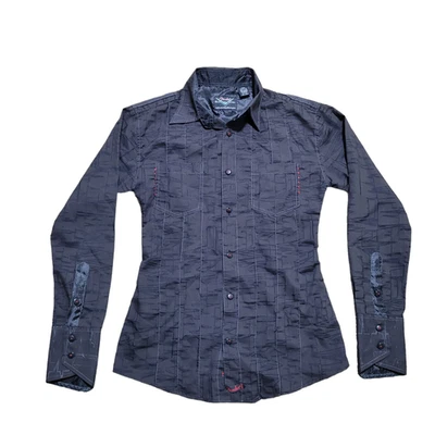 Camisa Fender Custom Shop com botões feminina bordada gráfica de algodão cruz - Imagem 1 de 4