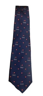 DE COLECCIÓN LILLIAN VERNON 100% SEDA "I LOVE DAD" DÍA DEL PADRE o NUEVO PAPÁ CORBATA HOMBRE Foto 1 de 2