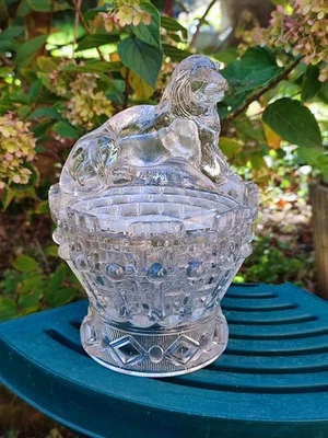 ANCIEN DRAGEOIR CRISTAL? PRESSÉ DÉPOSÉ AVEC LION COUCHÉ (MODELE PEU COURANT) - Photo 1/4