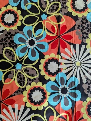 Michael Miller Flower Shower Bright Bold Floral on Black 4065 - Image 1 of 4